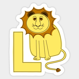 L is for Lion - Yellow L Initial Sticker